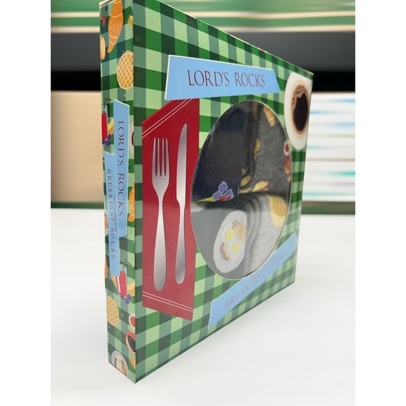 Lord's Rocks Men's 4-Pack Breakfast Socks Waffle Coffee Egg‎ Toast Fun Gift Set - Picture 6 of 7
